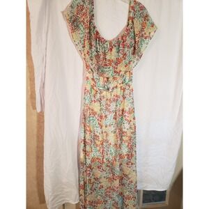 Women's NY &Co White Floral Sleeveless Maxi Dress Size XL